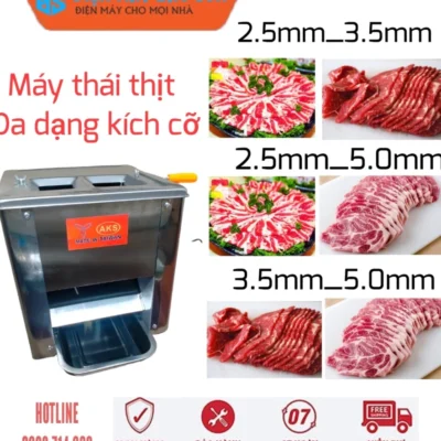 Máy Thái Thịt Tươi Sống 2 Cửa Dao AKS-85