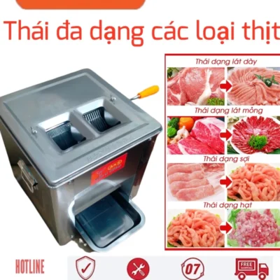 Máy Thái Thịt Tươi Sống 2 Cửa Dao AKS-85 Máy Thái Thịt Tươi Sống 2 Cửa Dao AKS-85